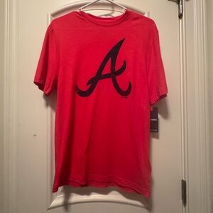 Red Atlanta Braves Tri-Blend Heathered T-Shirt NWT
